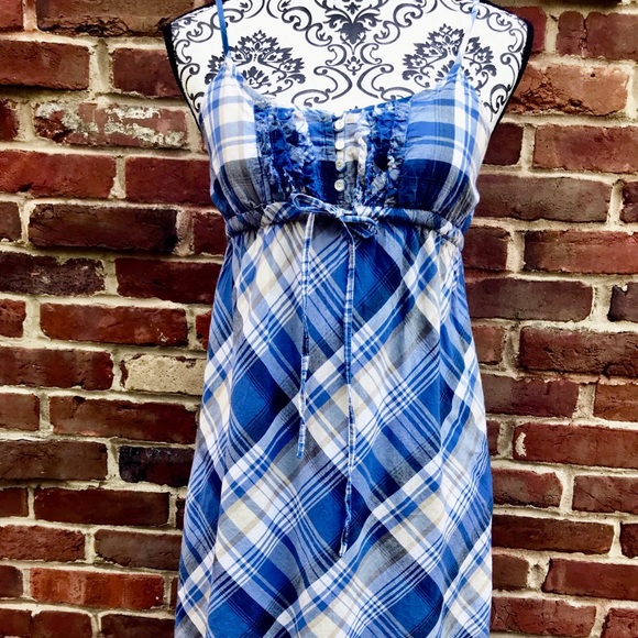 Aeropostale Dresses & Skirts - 🍄AEROPOSTALE Blue Check Sundress W/ Elastic Back